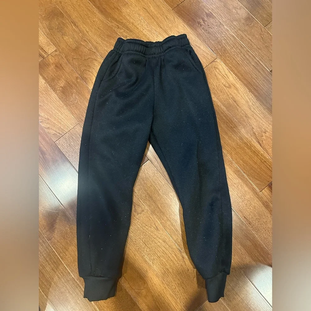 Kids Black Jogger Pants Size 5T / 5Y Elastic Waist Casual Sweatpants